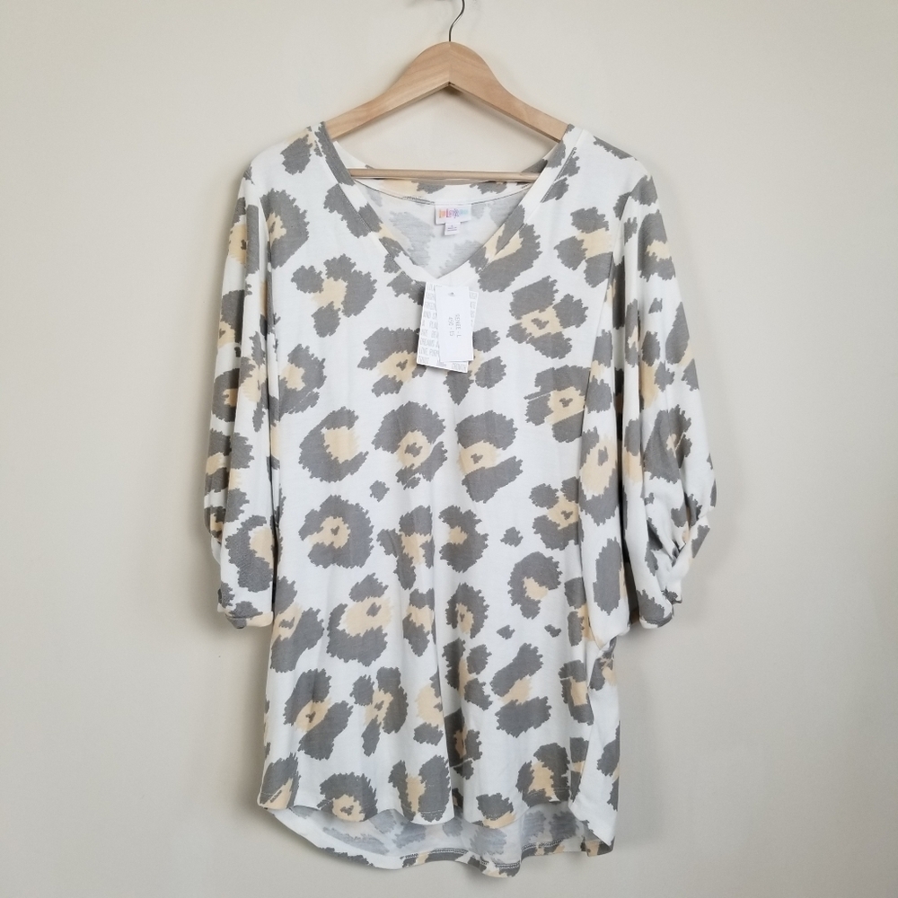 Lularoe Balloon Sleeve V-Neck Top Size Large NWT